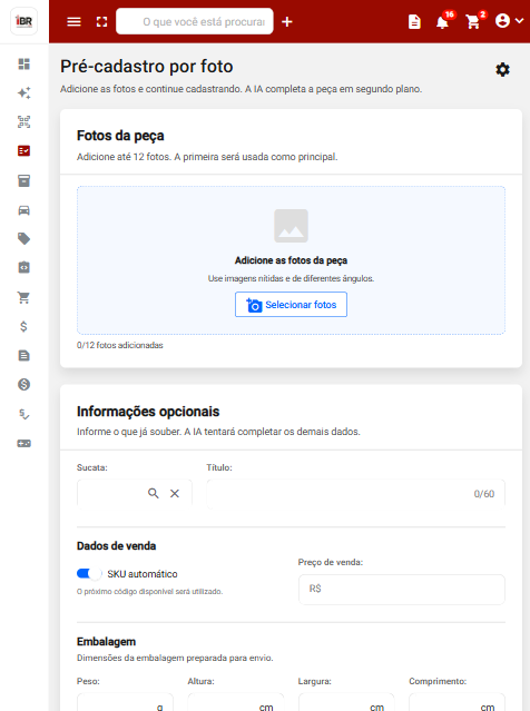 Versão do acesso ao IBR Web para tablet