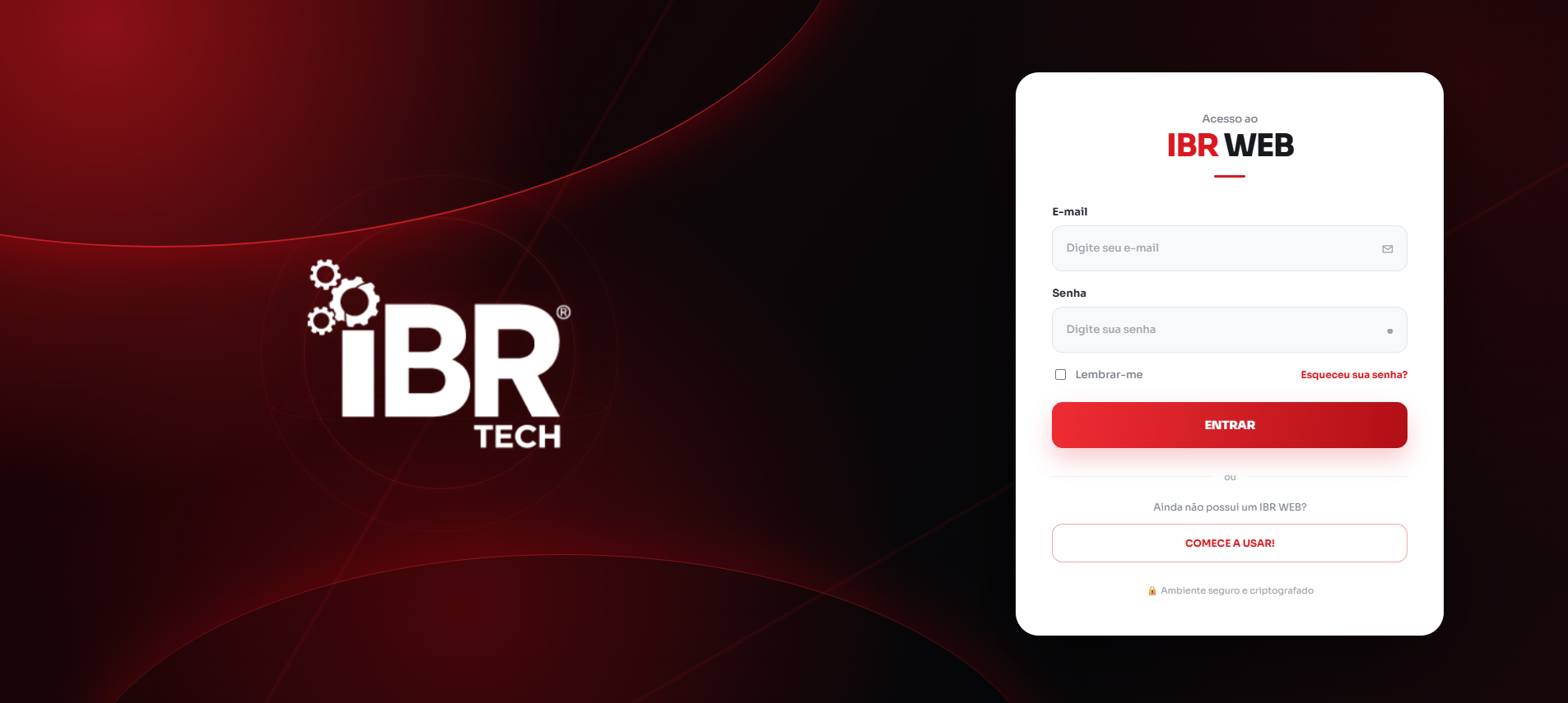 Tela de acesso ao IBR Web em um notebook