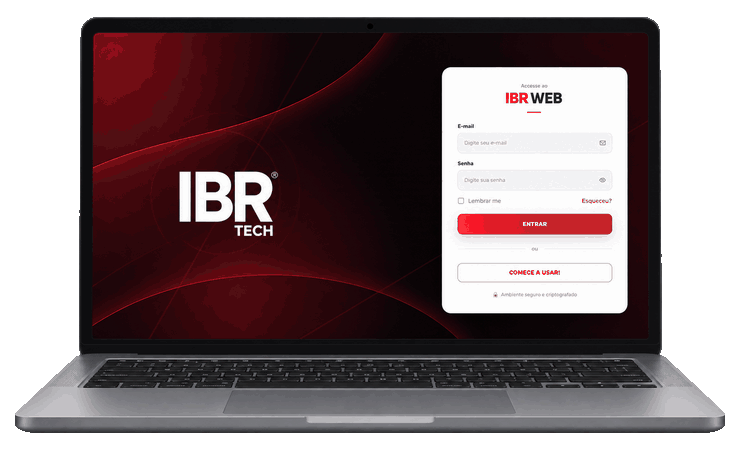 Demonstração animada do IBR Web em um notebook